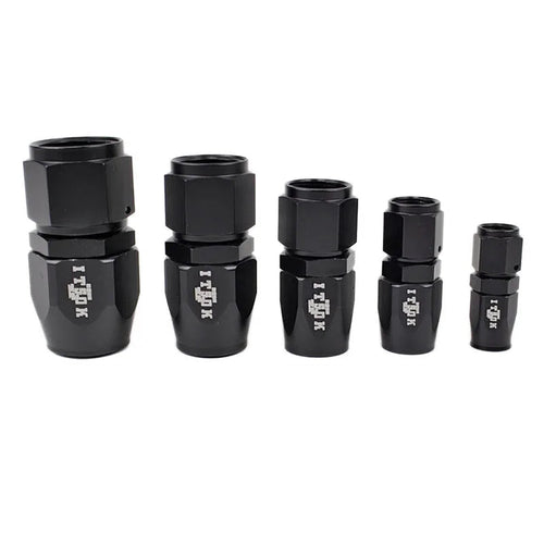 Set of High-Flow Swivel Hose Fittings on a white background